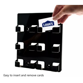 Marketing Holders 6 Pocket Business Card Display Rack Multi Slot Wall Mount Black with Hardware