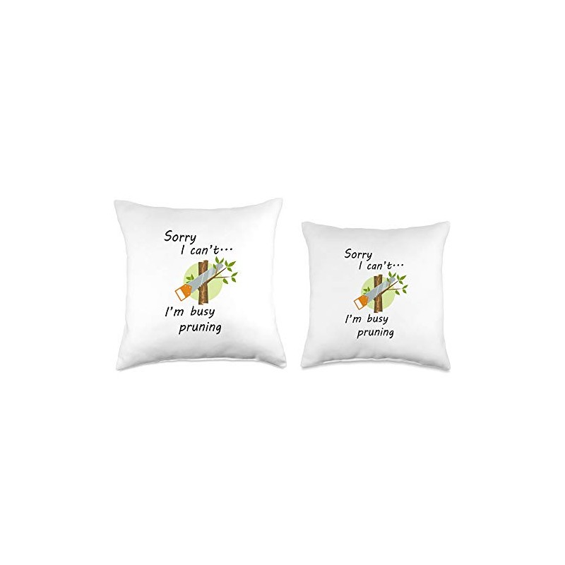 Ironic Arborist Worker Pruning Tree Surgeon Throw Pillow
