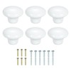 sourcing map 6Pcs Ceramic Cabinet Knobs, 38mm/1.5" Mushroom Round Shaped
