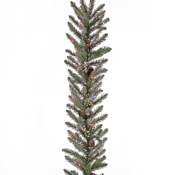 National Tree Company Pre Lit Artificial Garland, Snowy Morgan, Green,