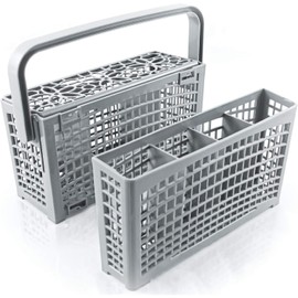 Plemont Original Cutlery Basket for the Dishwasher, Dimensions 23 x 8.5 and 4.5 x 13.5 cm, Dishwasher Basket with 2 in 1 Solution, Dishwasher Basket with Heat-resistant Plastic