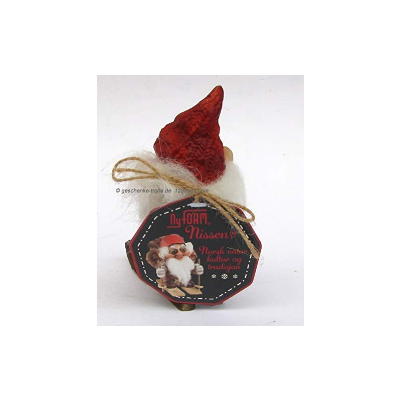 geschenke-trolle.de Ny Form Leprechaun on Kicksled Norway Christmas Figurine
