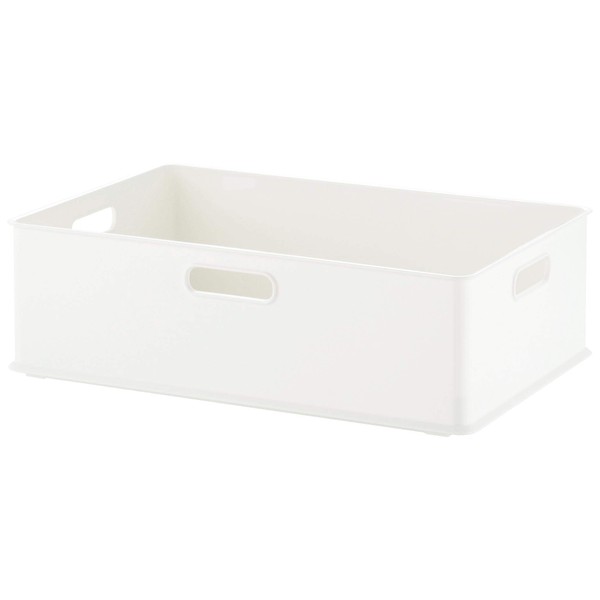 SANKA NIB-MWH Squ+ InBox, Storage Box, Handle Included, Size: Medium, Color: White, (W x D x H): 15.3 x 10.5 x 4.7 inches (38.9 x 26.6 x 12 cm), Made in Japan