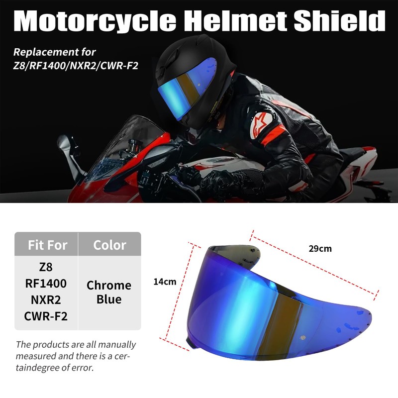 VCOROS RF-1400 Helmet Visor Replacement Face Shield Accessories Compatible with