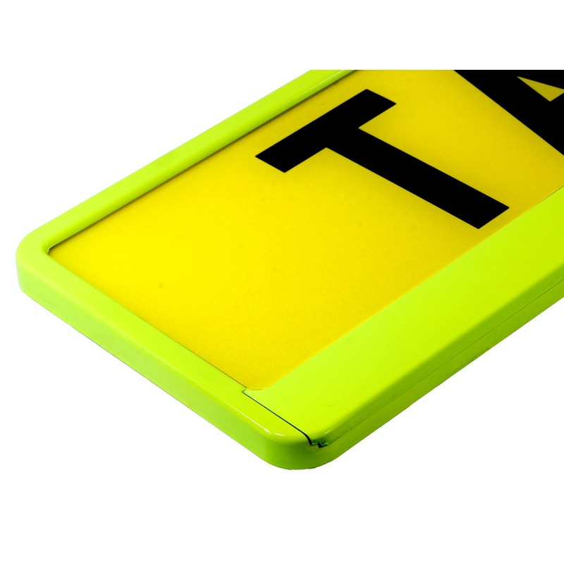 TAPORT® YELLOW NEON CAR REGISTRATION HOLDER FOR ANY CAR ,