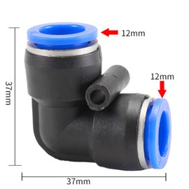 Pneumatic Connector 2PCS Elbow Air Tube Fitting for Quick Connection of Air Piping, Pneumatic Tools (Elbow Fitting 12mm)