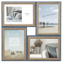 LADONNA AVANTI DF85-40-NV Wood Picture Frame, 4 Sides, 4 Lx4, Navy