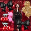 8PCS Black Bow and Cheetah Cherry Foil Balloons Decorations