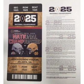 Commemorative 2025 FBS National Championship Ticket Ohio State Notre Dame