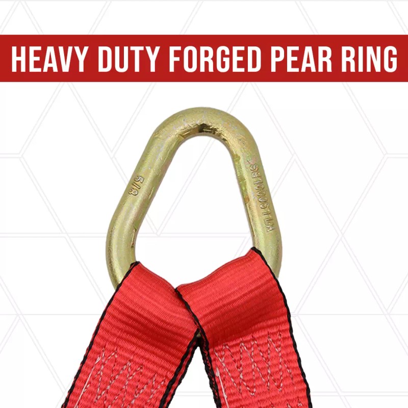 Boxer Tool V Bridle Tow Straps 2" x 6' Snap