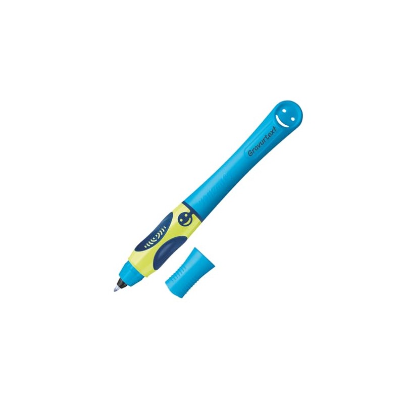 Pelikan griffix® Tintenschreiber für Rechtshänder, Neon Fresh Blue, mit Laser-Gravur,
