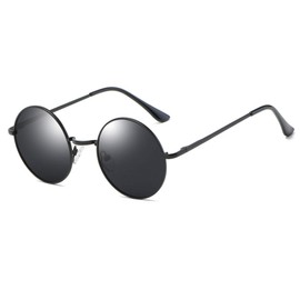 M2Ma Polarized Round Sunglasses for Men, Flat TAC Lens, Polarized Sunglasses, Ultra Lightweight 19g, Stylish UV Cut, Round Sunglasses, Reinforced Frame