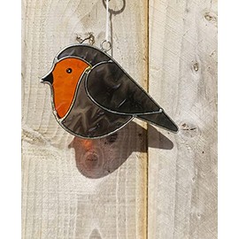 My Family House Hanging Suncatcher - Bird Robin- Made of Resin with Cotton Threads - H20 cm x W5 cm