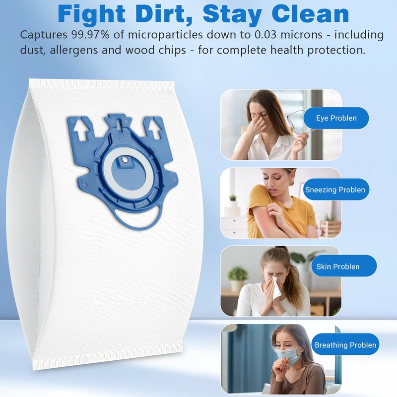 14 Pack 3D Airclean GN Vacuum Bags Compatible with Miele