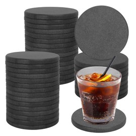 40 Pack 4 Inch Round Diatomaceous Earth Coaster, Versatile Water Absorbent Diatomite Coaster, Premium Water Absorbing Bath Stone Mat for Modern Home by KUKLIPJIM