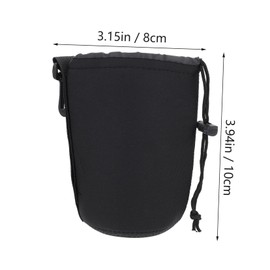Tofficu 2PCS Shockproof Neoprene Camera Lens Pouch for DSLR Compact and Lightweight Lens Bag Fit for Various Brands Easy to Carry with Hook for Protection and Storage