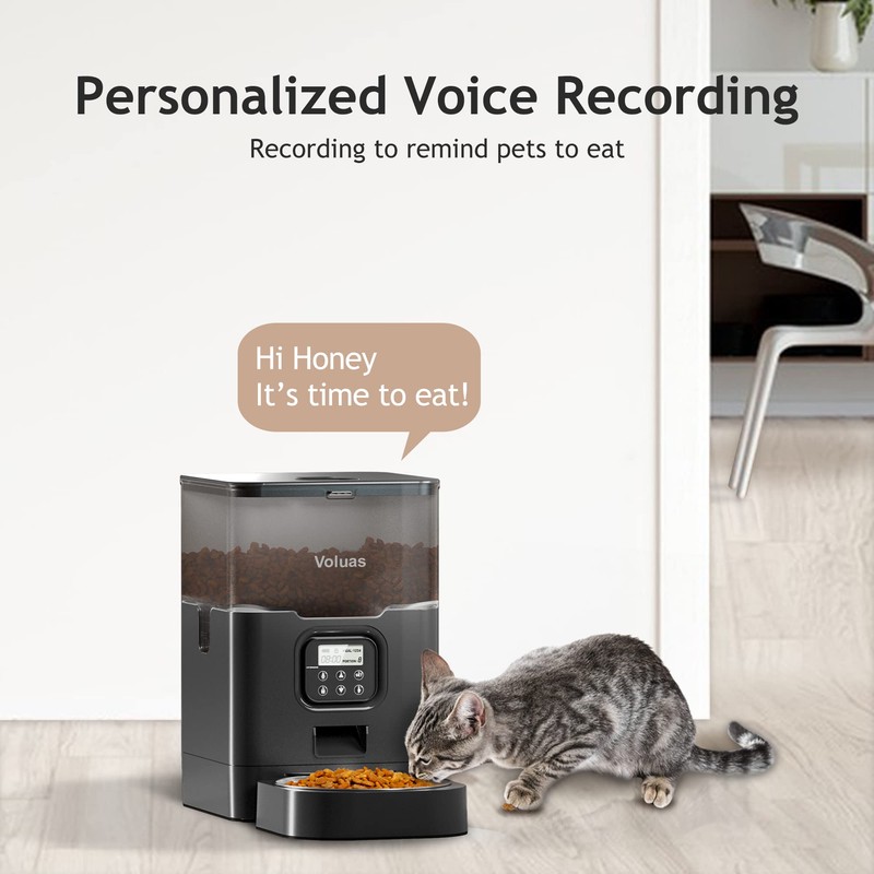 VOLUAS Automatic Cat Feeders - Pet Dry Food Dispenser with