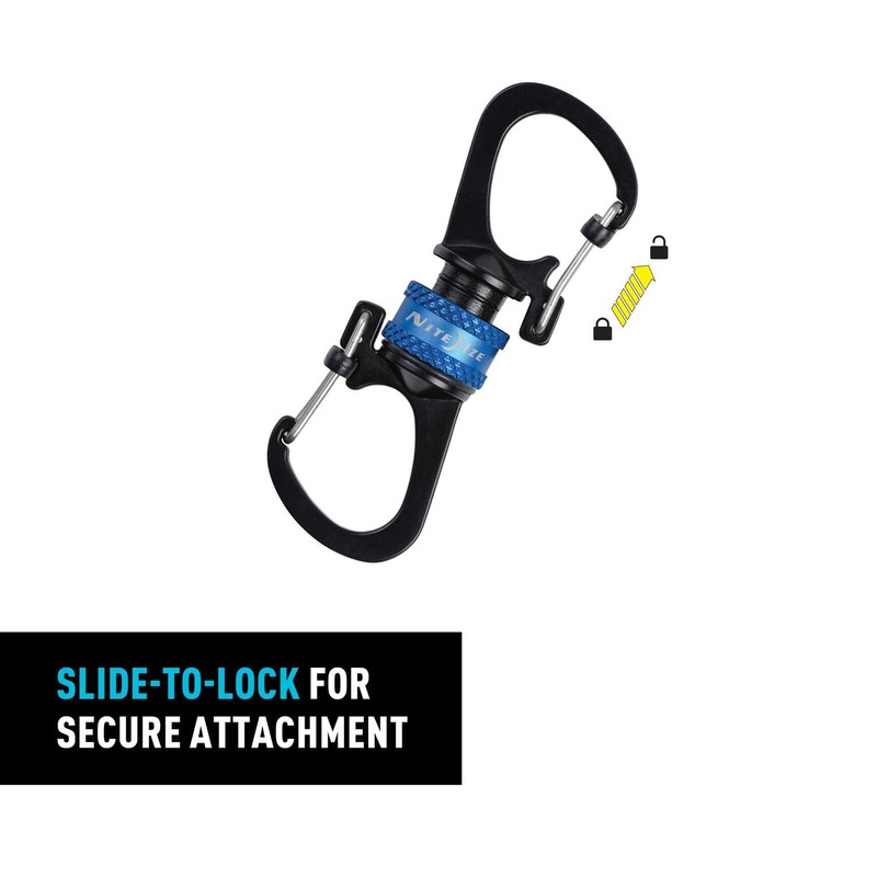 Nighteyes MSBL-03-R7 360° Magnetic Slide Lock Carabiner, Blue