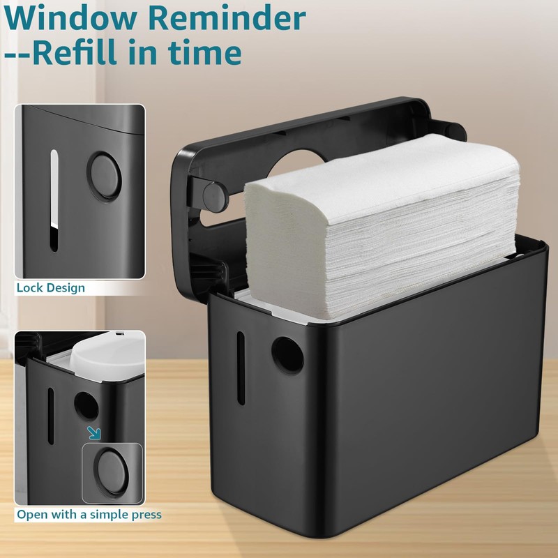 Multifold Paper Towel Dispenser Countertop, Heavy Duty Wide-Design, 300-Sheet Large