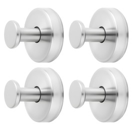 Anrbb 4 Stück Saugnapf Haken, Handtuchhalter Ohne Bohren, Gebürstetes Nickel Saugnäpfe mit Haken Badezimmer, Wiederverwendbar Runde Saughaken Extra Stark, Wasserdicht Saugnapfhaken für Bad, Küche