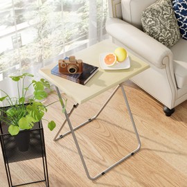 Garden 4 you Tv Trays Folding Tray Table Dinner Tray Table with No Assembly Required&Sturdy, Foldable Snack Eating Trays Table for Living Room 15 x 18.9 x 26in(Natural,1PC)