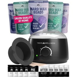 TRES 브라질 왁스용 트레스 웰니스 왁싱 키트 사용 민감한 용 검은색 디스플레이 [08 Element Blue Water] Brazil Wax Tres Wellness Waxing Kit for Sensitive Areas Black Display [08 Element Blue Water]