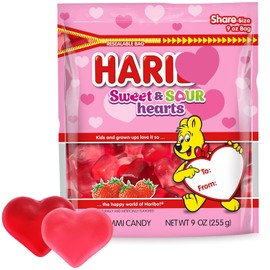 Mothers Day Sweet and Sour Gummy Hearts, 9 oz Pack of Heart gummies, Perfect Strawberry Flavored Candy for Classroom Treats, School Exchanges and Candy Buffets, Ideal for Sharing with Family and Friends