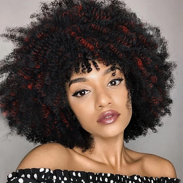 Becus Afro Wig for Black Women, 25.4 cm Soft Curly