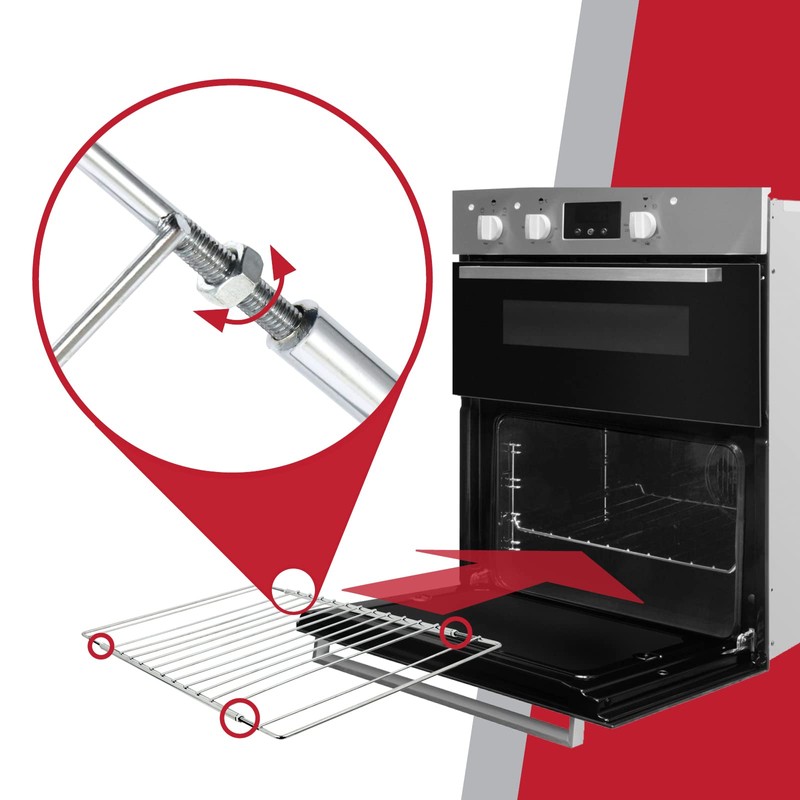 SPARES2GO Adjustable Extendable Grill Shelves with New Locking Nut for