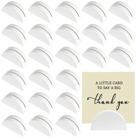 24PCS White Table Number Stands, Wooden Lightweight Wedding Table Name Holder, Small Size Place Card Holders, Semicircular Design, for Office Tag Photo Menu Clips Wedding Birthday Party Restaurant