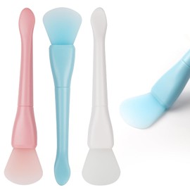 3Pack Silikon Maskenpinsel Gesicht für Gesichtsbehandlungen, Double-Ended Lip Mask Applikator Gesichtsmaske Pinsel Applikator, Lippenpinsel Hautpflege Applikator (weiß, blau, rosa)