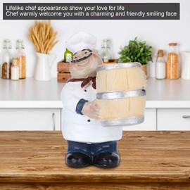 Toothpick Holder Resin Chef Statue Nordic Figurine Restaurant Tabletop Toothpicks Case Organizer Storage Decoration Craft