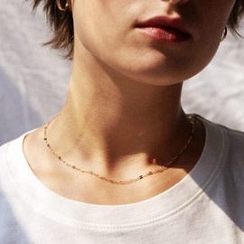 [&pixy] Jewelry Petal Choker Necklace, 316L Surgical Stainless Steel, Hypoallergenic, Safe for Women, Medical Use, Gold, Simple, Skin-friendly