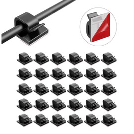 Neyiem Cable Clips, Cable Stand, Table Storage for Cars, Wiring Wire Clips, Wire Hiding, Strong Double Sided Tape (Pack of 30), Black