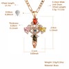 HZMAN Crystal Cross Necklace for Women 14K Rose Gold Plated