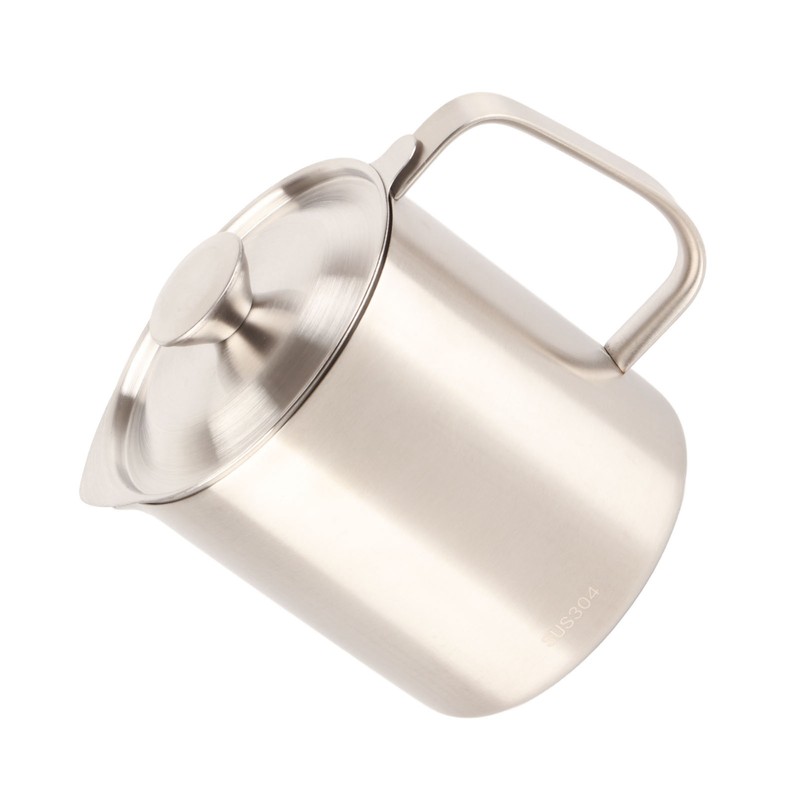 Grease Container 304 Stainless Steel Dustproof Large Capacity Fine Strainer
