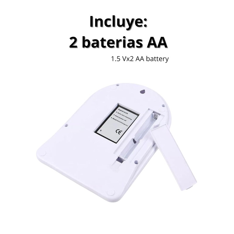 1 Báscula de Cocina Digital con Pilas incluidas, Bascula de