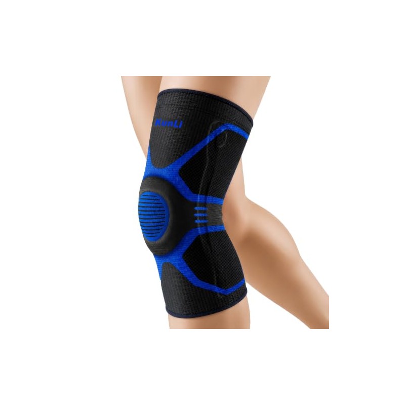 kunli Knee Support Sleeves With Side Stabilisers, 1 Pack，Black：M