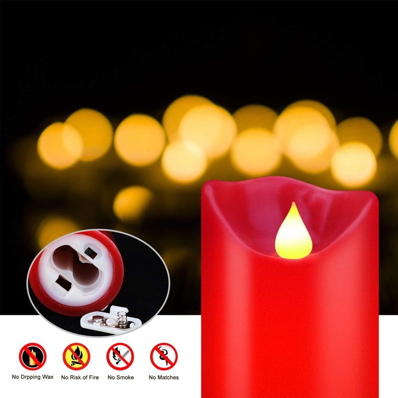 YIWER Flameless Candles Set of 3, Φ3.15 xH 4"/5"/6" Real