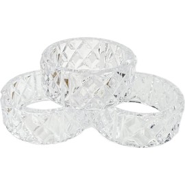 Clear Crystal Plastic Napkin Holder Rings 2 inch - Great for Parties, Weddings, and Baby Showers (12)