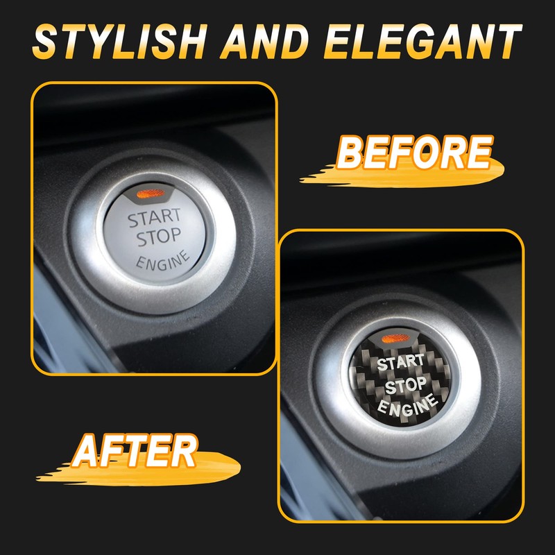 TOMALL Car Engine Start Button Cover Trim Compatible For Nissan