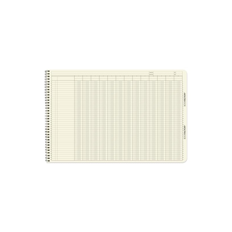 BookFactory Accounting Ledger Notebook/Large 13 Column Accounting Ledger Columnar (Thirteen