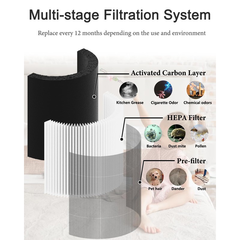 WOCASE 2 Pack C610 Replacement Filters Z, Compatible with Winix