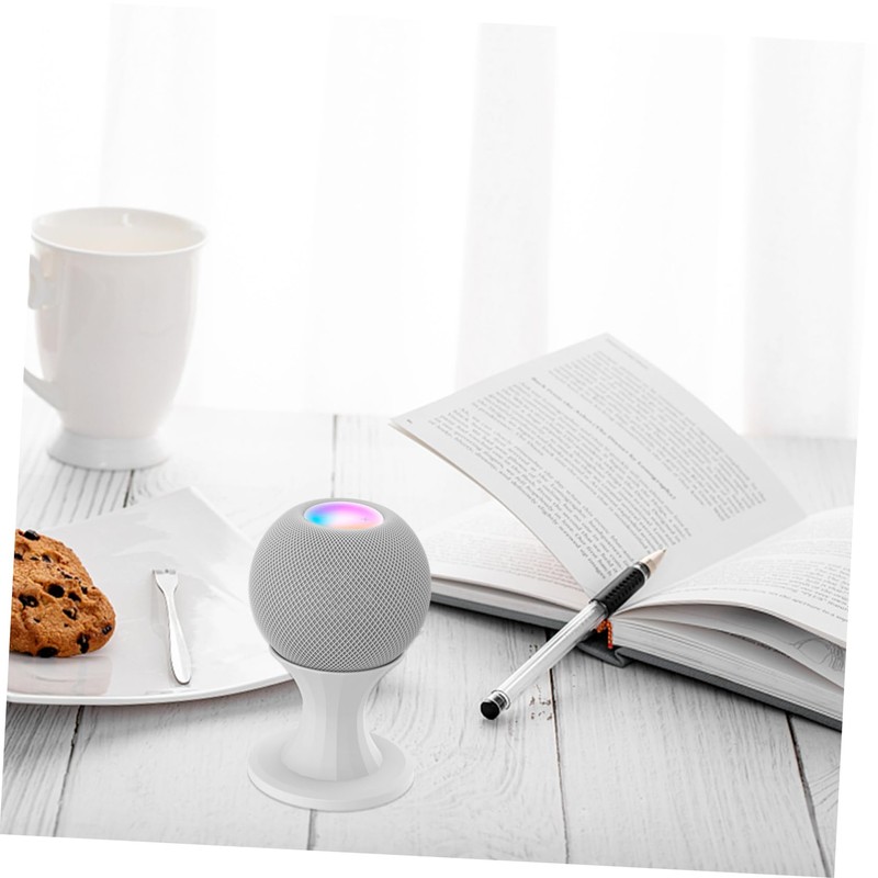 SHOWERORO Speaker Stand for Mini White Tabletop Holder with Wire