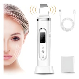 Ciicii Esptula Ultrasnica , Limpiador Ultrasnico Facial Con 3 Modos, 400mah Limpiador Ultrasonido Facial Con Pantalla Lcd Para Eliminar Puntos Negros 