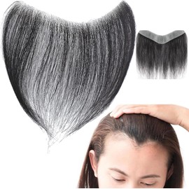 Tupé, cabello de tupé para hombres, cabello humano frente línea de reemplazo sin costuras pieza en forma V para hombres frente