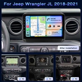 9 inch Car Radio for Jeep Wrangler JL 2018 2019 2020 2021 & Gladiator JT 2020 2021 [2+32G] Car Stereo Support with Wireless Carplay & Android Auto Bluetooth Voice Control/DSP/EQ/FM WiFi Backup Camera