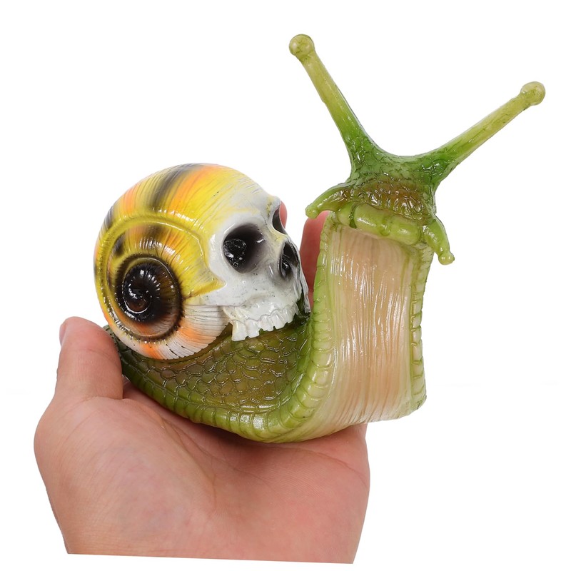 BESPORTBLE Garden Snail Decor Skull Statue Resin Ornament for Landscape