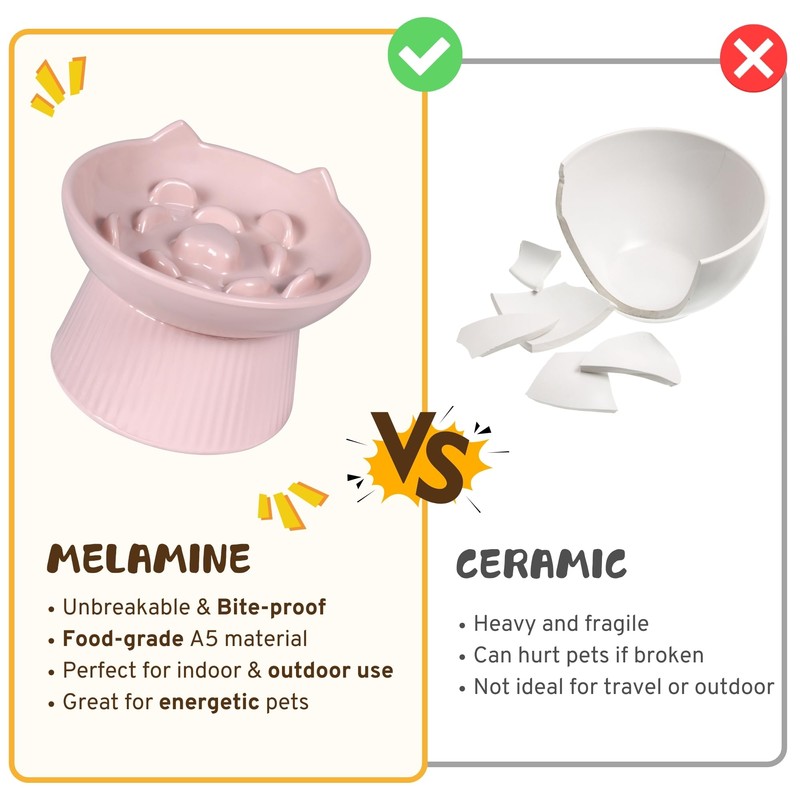 cat Slow Feeder Ear Shape Pink