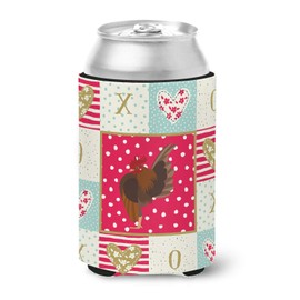 Caroline's Treasures CK5269CC Malaysian Serama Chicken Love Can or Bottle Hugger, Red Cooler Washable Drink Sleeve Collapsible Beverage Insulated Holder, Can Hugger, Multicolor